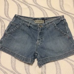AE denim button fly shorts